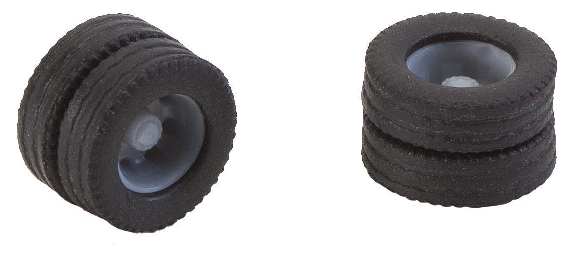 Faller 163111 HO 7.5T Truck Twin Tires & Rims Wheels (Pack of 2)