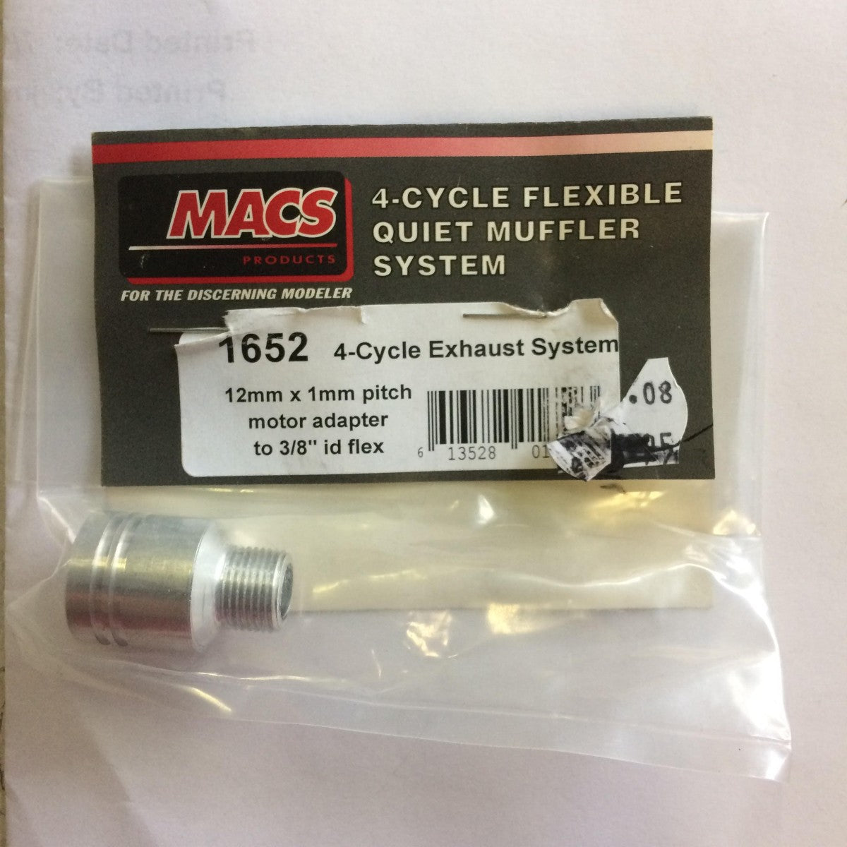 Macs Products 1652 4 Cycle Exhaust System 12mm x 1mm Pitch Motor Adapter