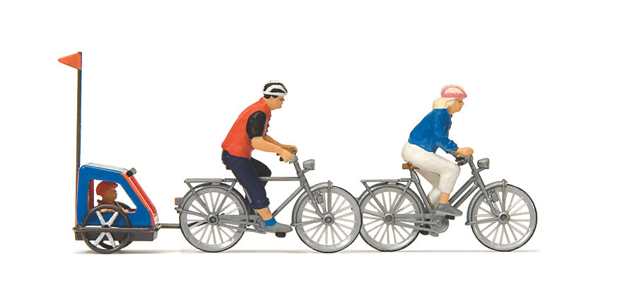 Preiser 10638 HO Family On Bike Trip Figures (Set of 2)