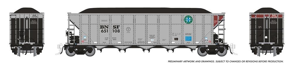 Rapido Trains 169042 HO BNSF AutoFlood III Coal Hopper #1 (Set of 6)