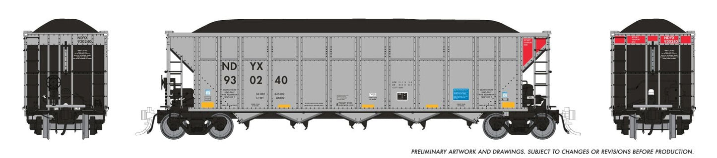 Rapido Trains 169052 HO NDYX AutoFlood III Coal Hopper #1 (Set of 6)