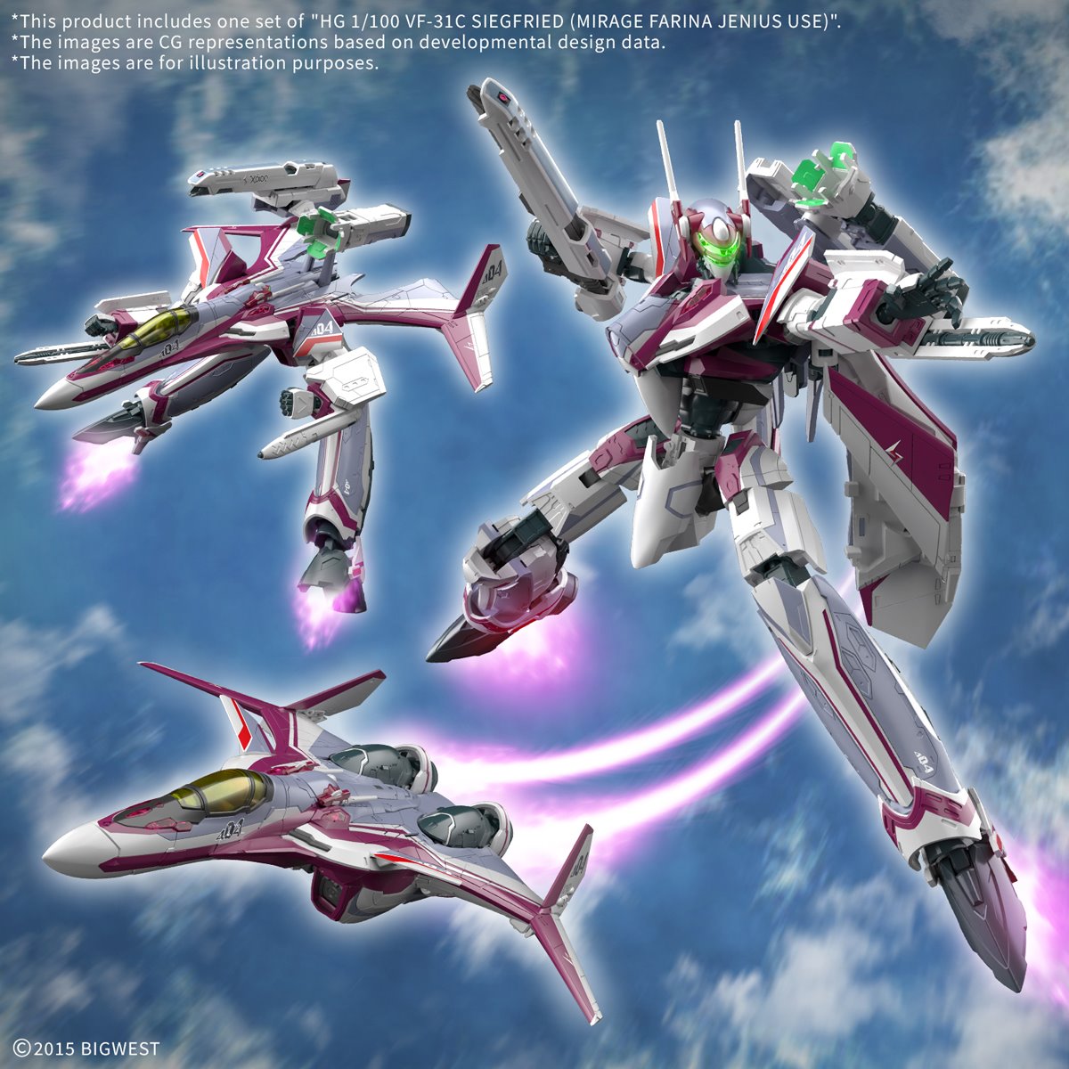 Bandai 2826481 1:100 HG Macross Delta VF-31C Siegfried Plastic Model Kit