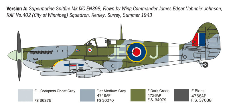 Italeri 1482 1:72 Spitfire Mk.V/Mk.IX Aces Fighter Aircraft Plastic Model Kit