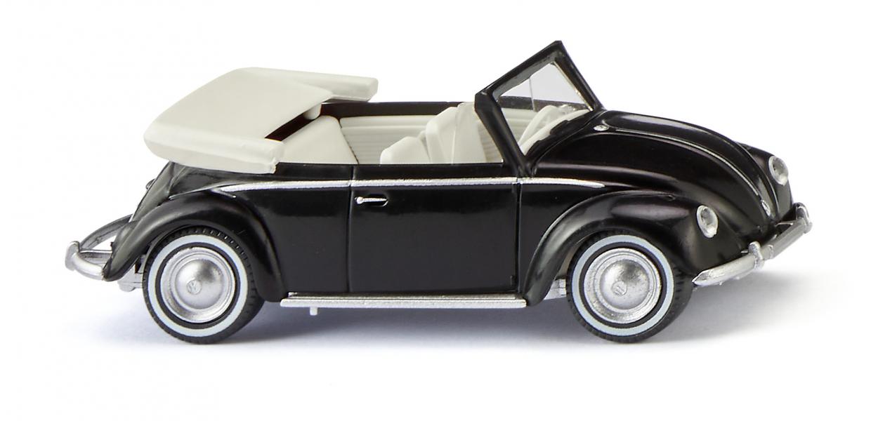Wiking 079406 HO Black Volkswagen Beetle 1200 Convertible Car Diecast Model