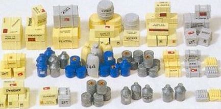 Preiser 17100 HO Unpainted Assorted Cargo Plastic Kit (Set of 90)