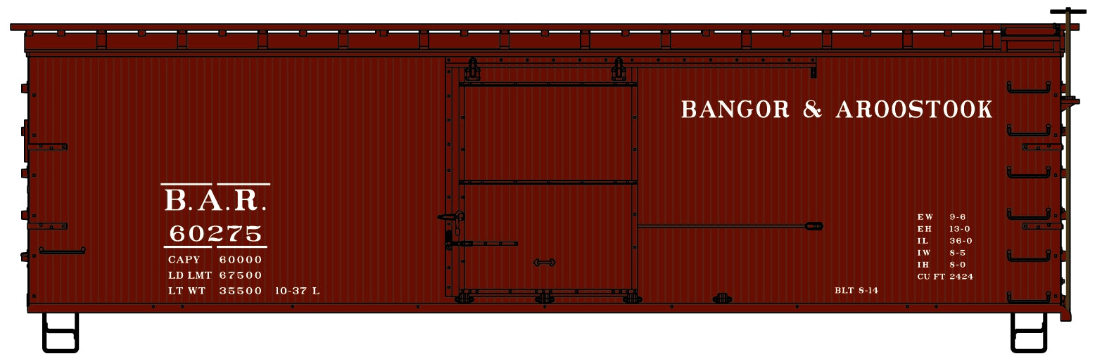 Accurail 1713 HO Bangor & Aroostook 36' Double-Sheathed Wood Boxcar #60275