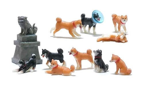 Kato 6-604 HO Animals - Shiba Dog Figures (Set of 11)