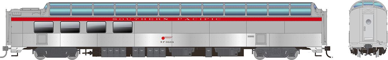 Rapido Trains 175009 HO SP General Service SP Dome-Lounge with Flat Sides #3603