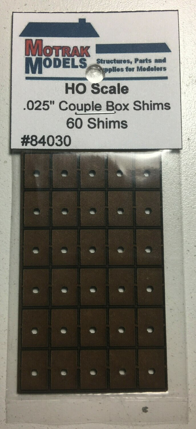 Motrak Models 84030 HO .025" Coupler Box Shims (Pack of 60)