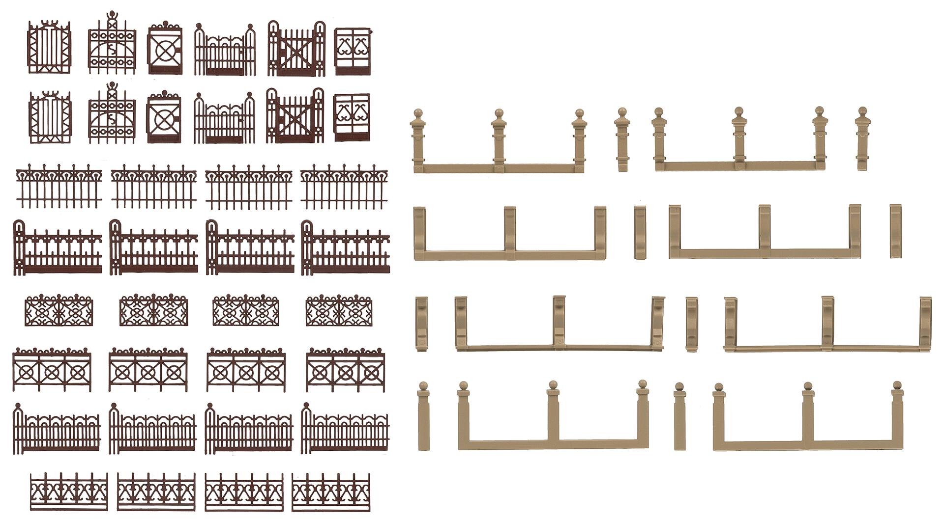 Faller 180425 HO Brown Villa Fence Kit