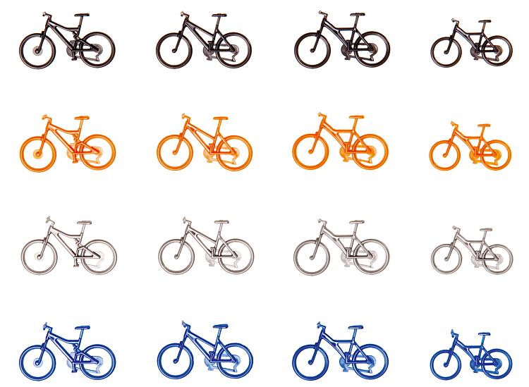 Faller 180445 HO Mountain Bikes (Set of 16)