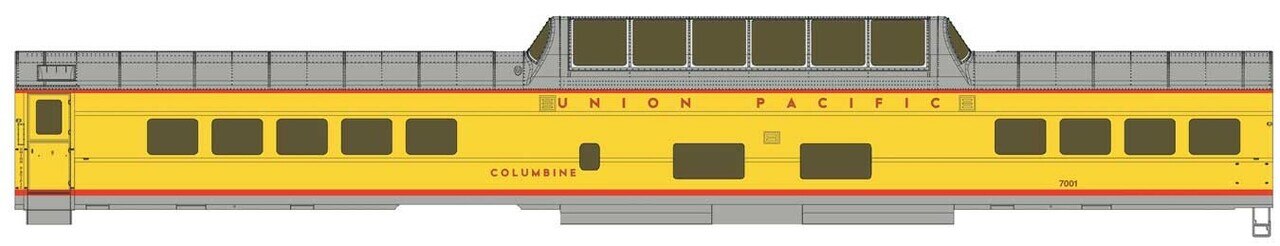 Walthers 920-18052 HO Union Pacific Challenger 85' ACF Dome Coach #7015