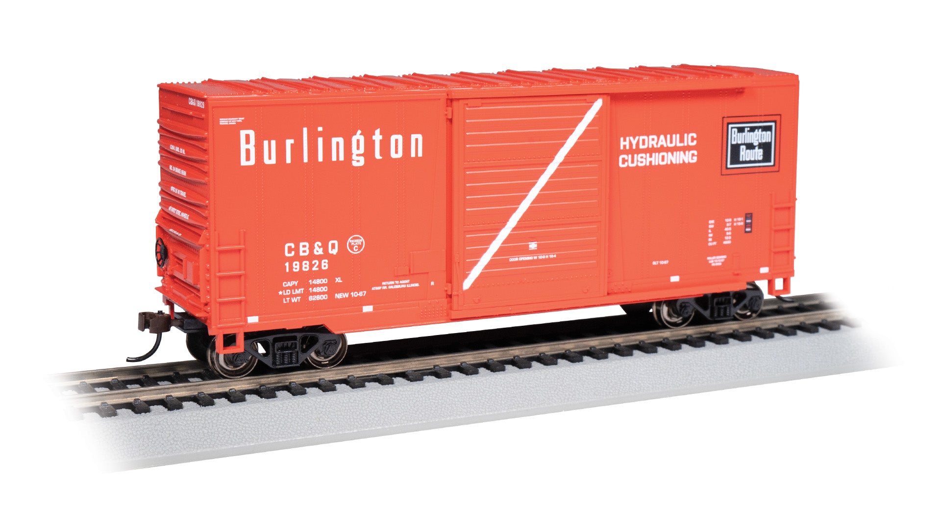 Bachmann 18206 HO Burlington 40' Hi-Cube Boxcar #19826