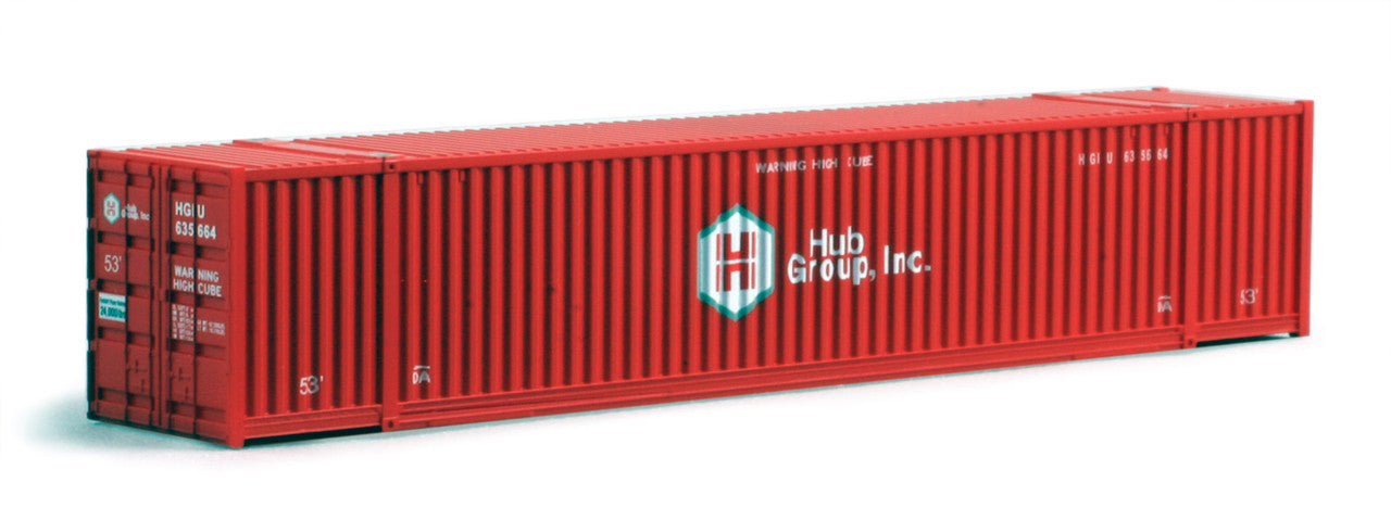 Kato 80054H N Hub Group 53' Intermodal Container (Pack of 2)
