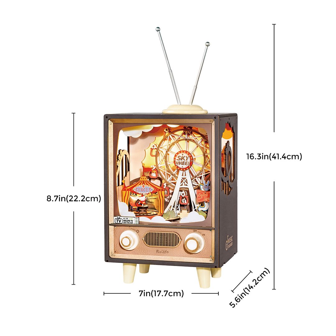 Robotime AMT01 Rolife Sunset Carnival DIY Music Box 3D Wooden Puzzle