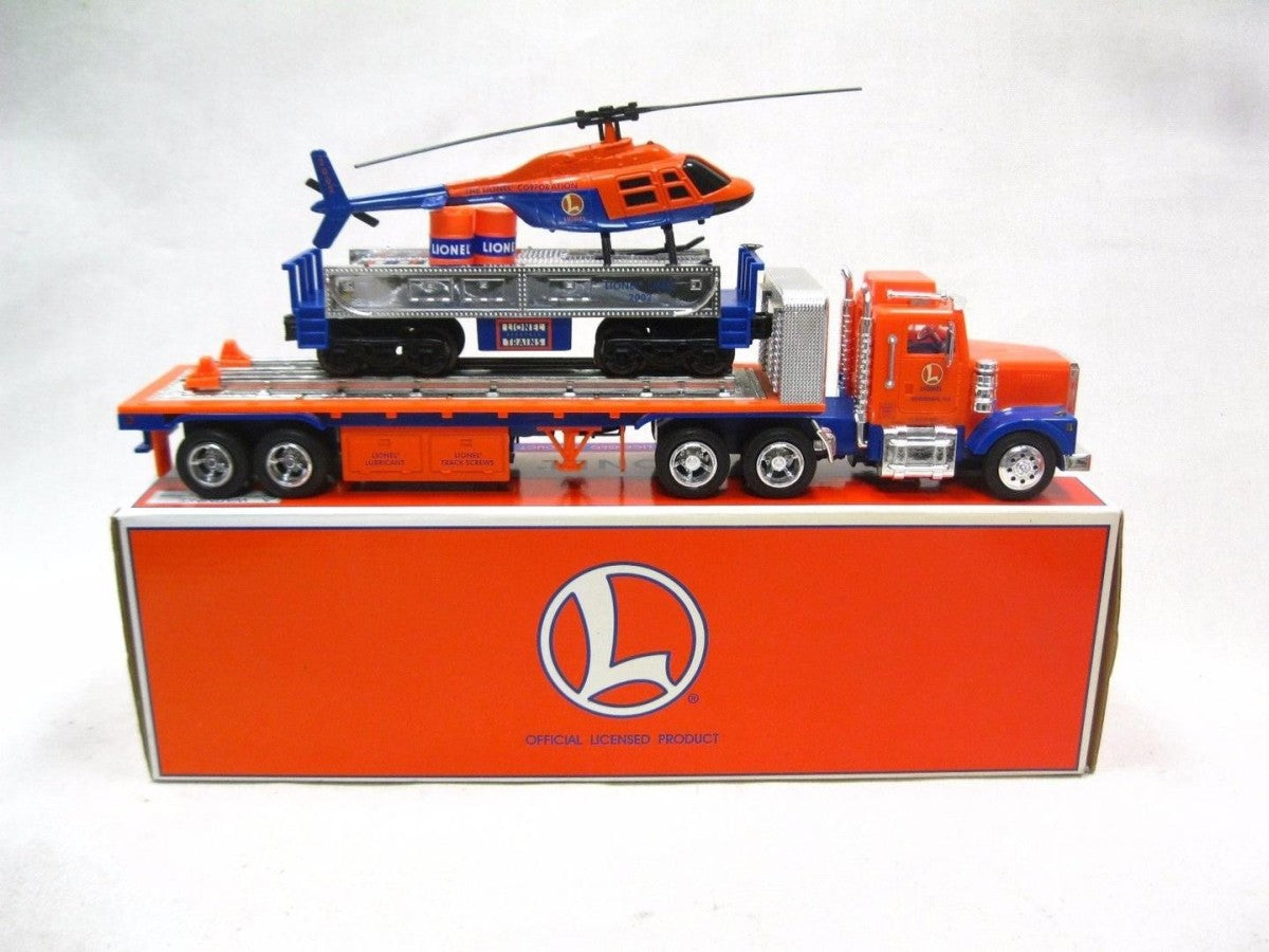 Lionel TMT-18418 O Flatbed Toy Truck & Operating Helicopter Car LN/Box