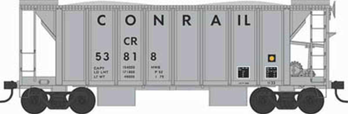 Bowser 43098 HO Conrail RTR 70-Ton 2-Bay Ballast Hopper #53818