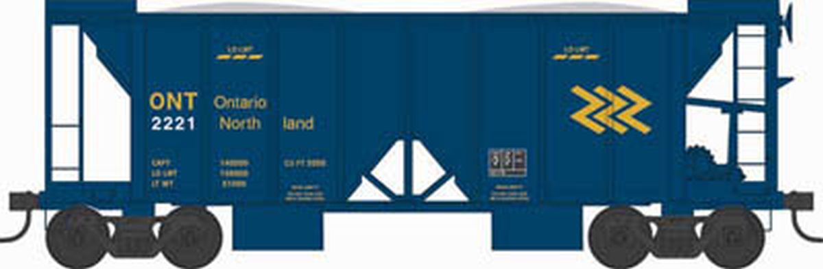 Bowser 43119 HO Ontario Northland RTR 70-Ton 2-Bay Ballast Hopper #2221