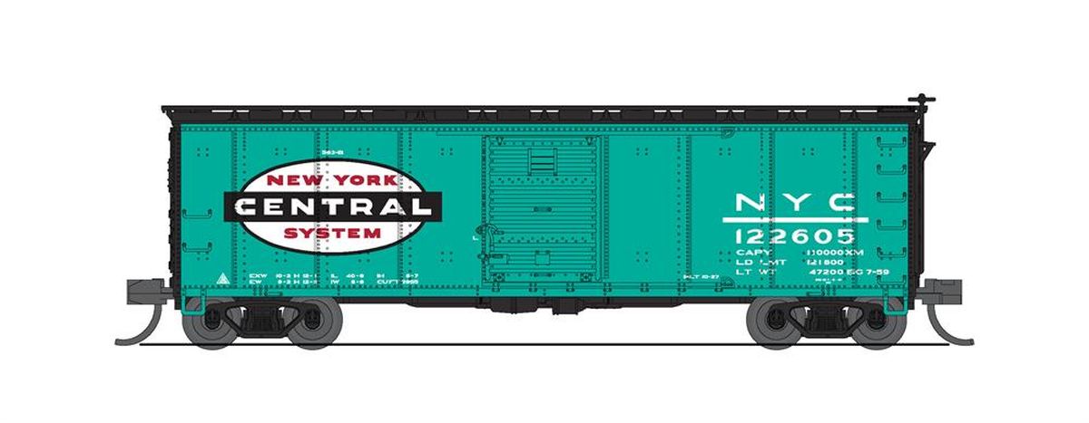 Broadway Limited 7281 N New York Central 40' Steel Boxcar (Pack of 2)