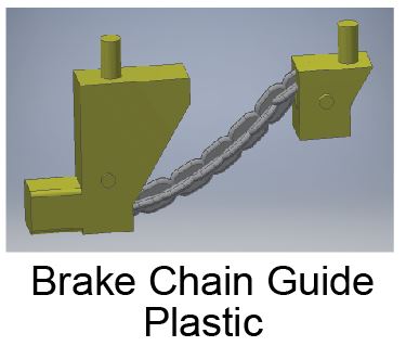 Cal Scale 190-728 HO Alco Locomotive Brake Chain Guide Plastic (Pack of 2)