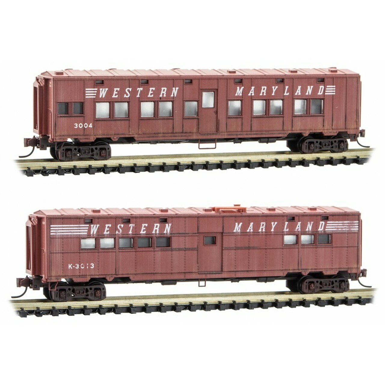 Micro-Trains 99305570 N WM Weathered 50' Troop Sleeper & Kitchen Car (Set of 2)