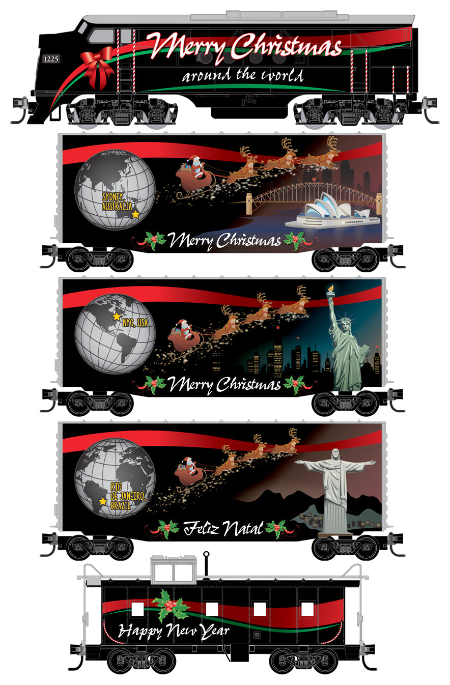 Micro-Trains 99321370 Merry Christmas N Gauge Diesel Freight Train Set