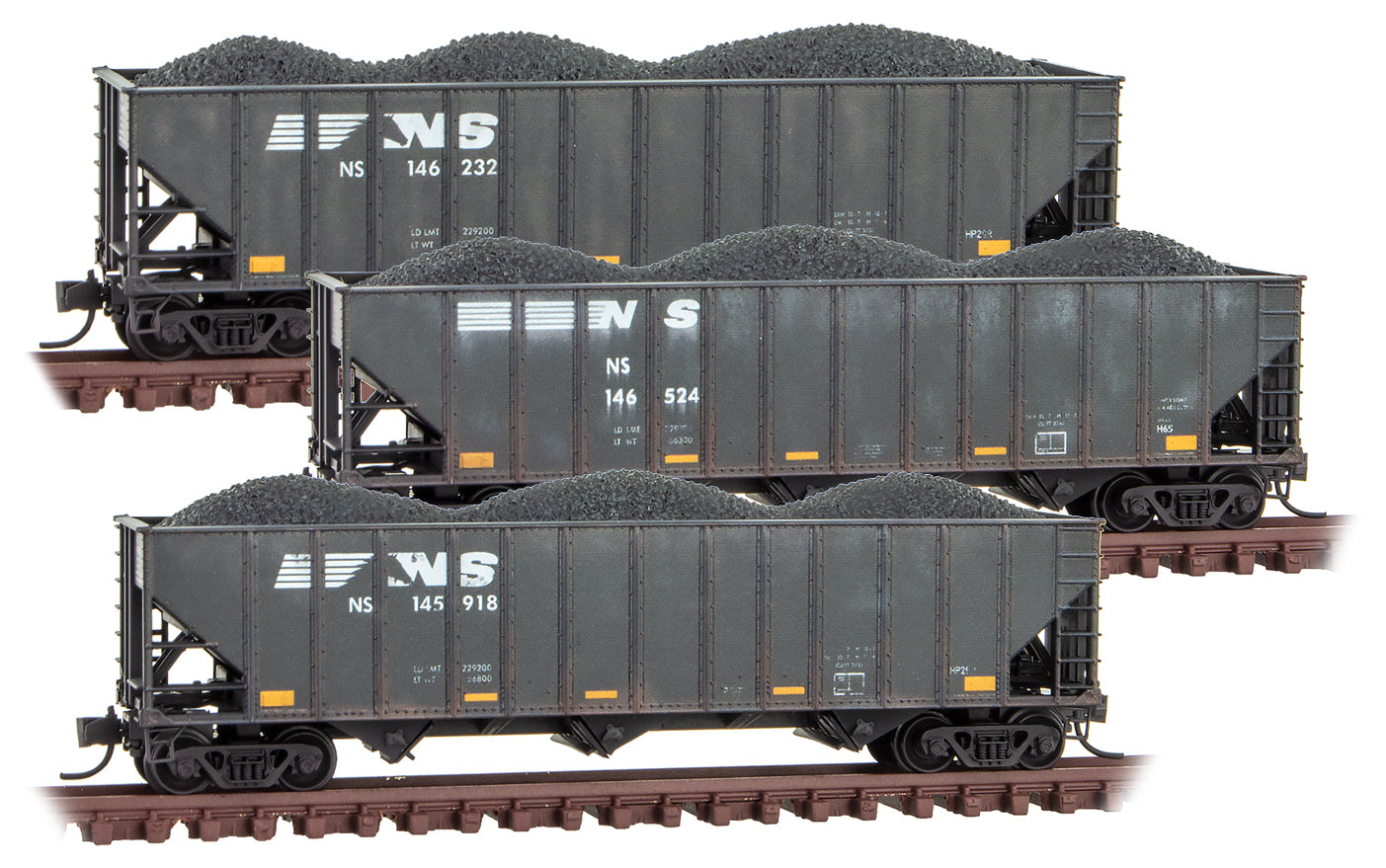 Micro-Trains 99305930 N Norfolk Southern 100 Ton 3-Bay Open Hopper (Set of 3)