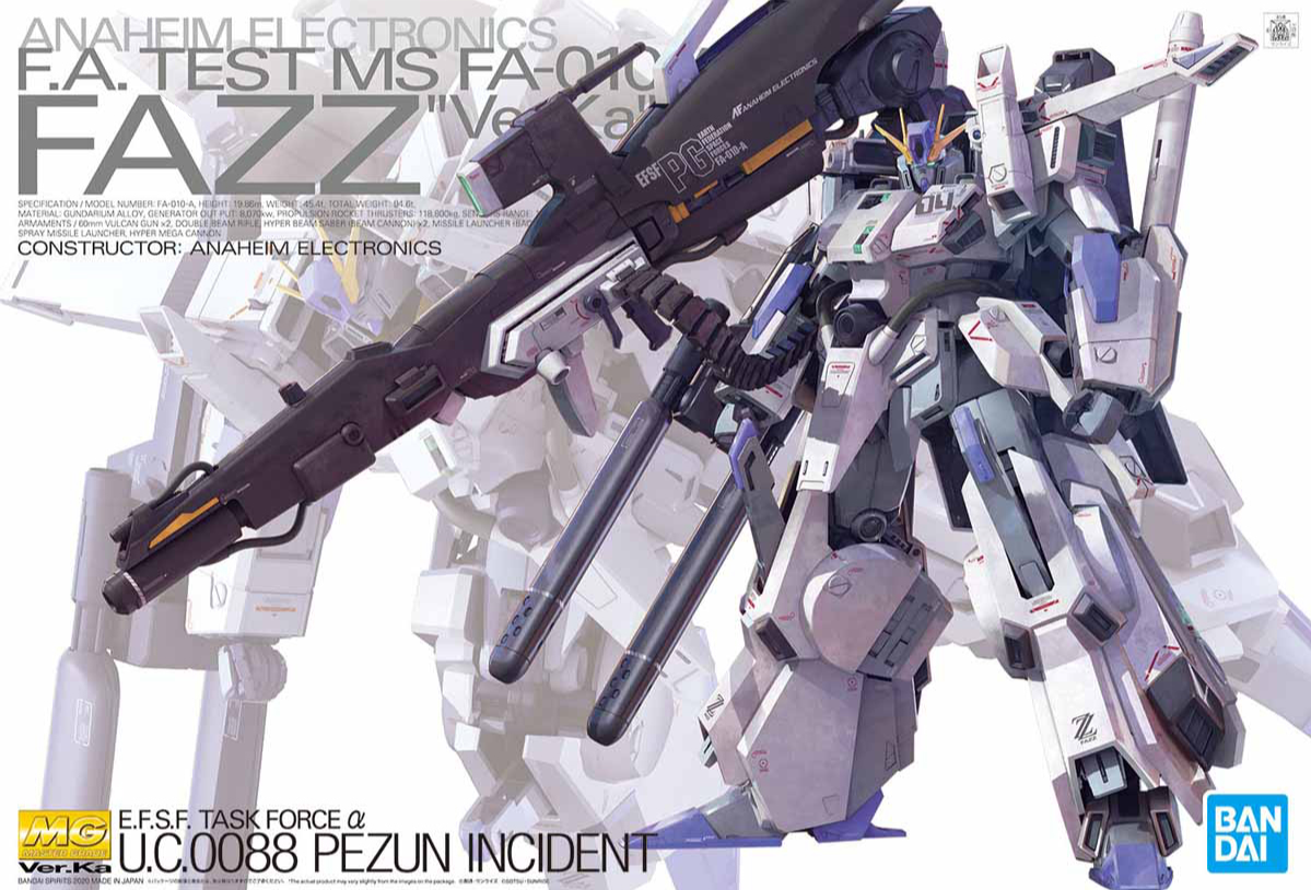Bandai 2488061 1:100 MG U.C.0088 Pezun Incident FA-010-A FAZZ Ver.Ka Model Kit