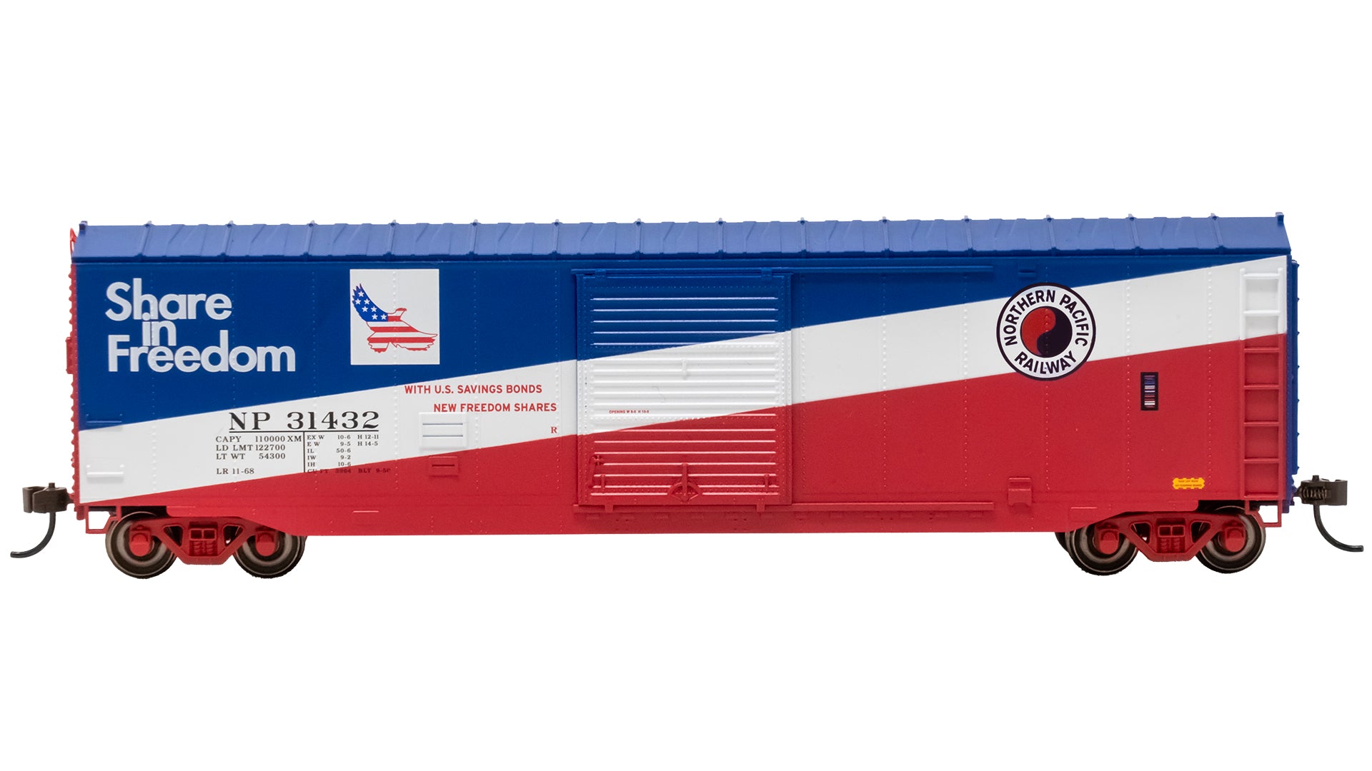 Bachmann 19415 HO Northern Pacific 50' Sliding Door Boxcar w/o Roofwalk #31432
