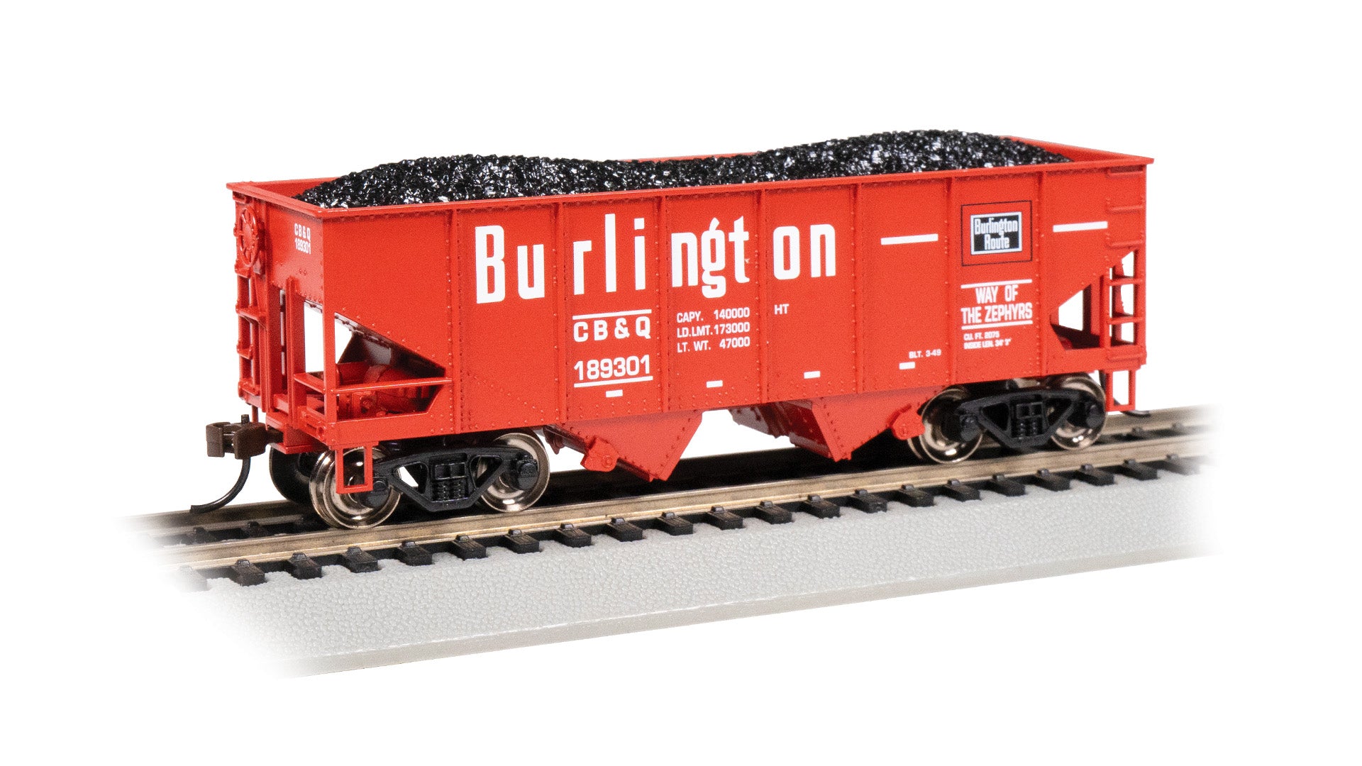 Bachmann 19518 HO Burlington USRA 55-Ton Outside-Braced Hopper Car #189301