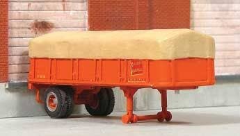 Sylvan Scale Models T034 HO 1952 Canvas Top 20' Piggyback Trailer Resin Kit