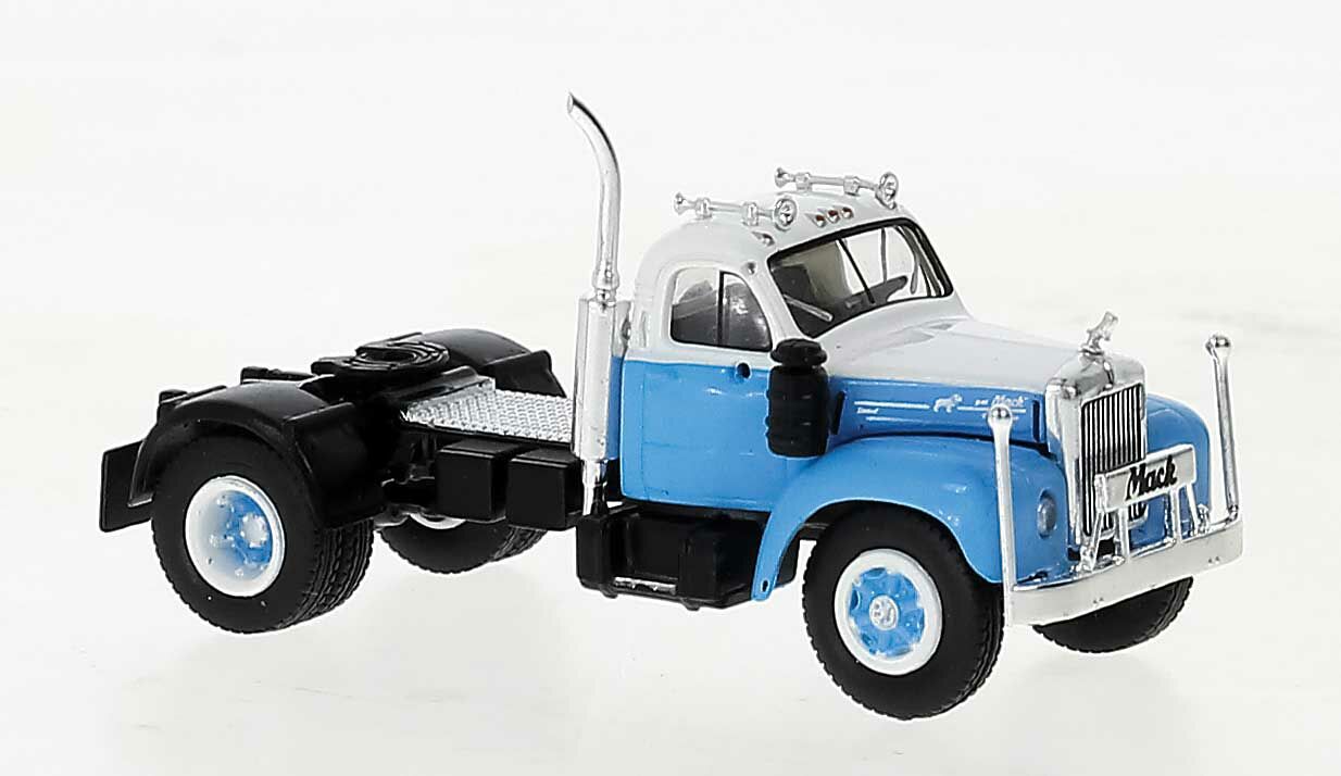 Brekina Automodelle 85976 HO Blue, White 1953-1966 Mack B61 Tractor Only