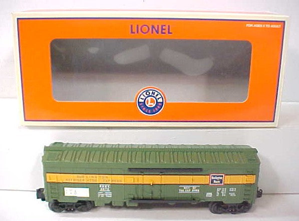 Lionel 6-19565 O Gauge Burlington Refrigerator Car #6672 LN/Box
