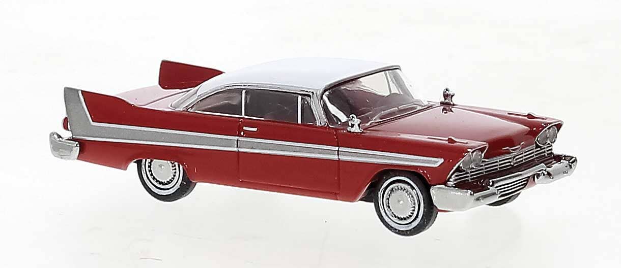 Brekina Automodelle 19675 HO Assembled Red, Gray, White 1958 Plymouth Fury