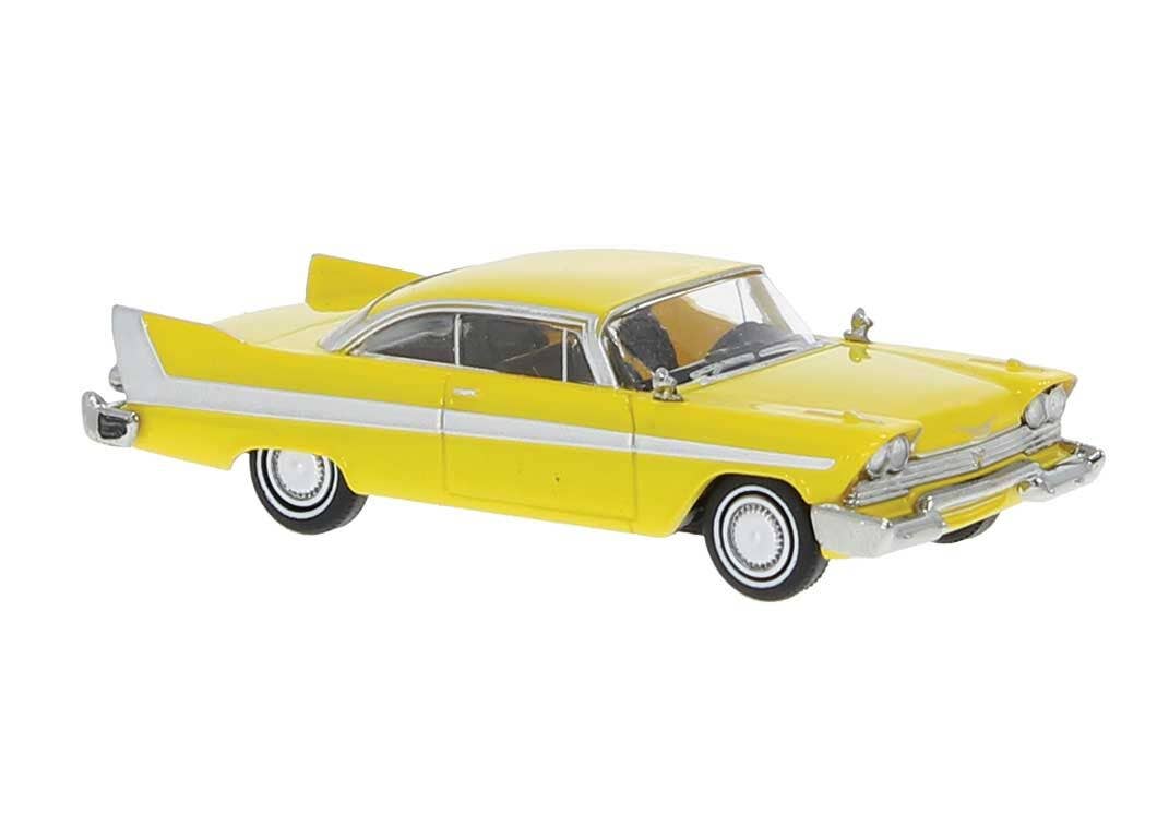 Brekina Automodelle 19681 HO Assembled Yellow, White 1958 Plymouth Fury