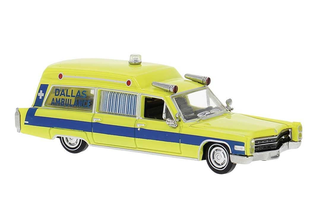 Brekina Automodelle 19779 HO Dallas Ambulance 1966 Cadillac Meteor Ambulance