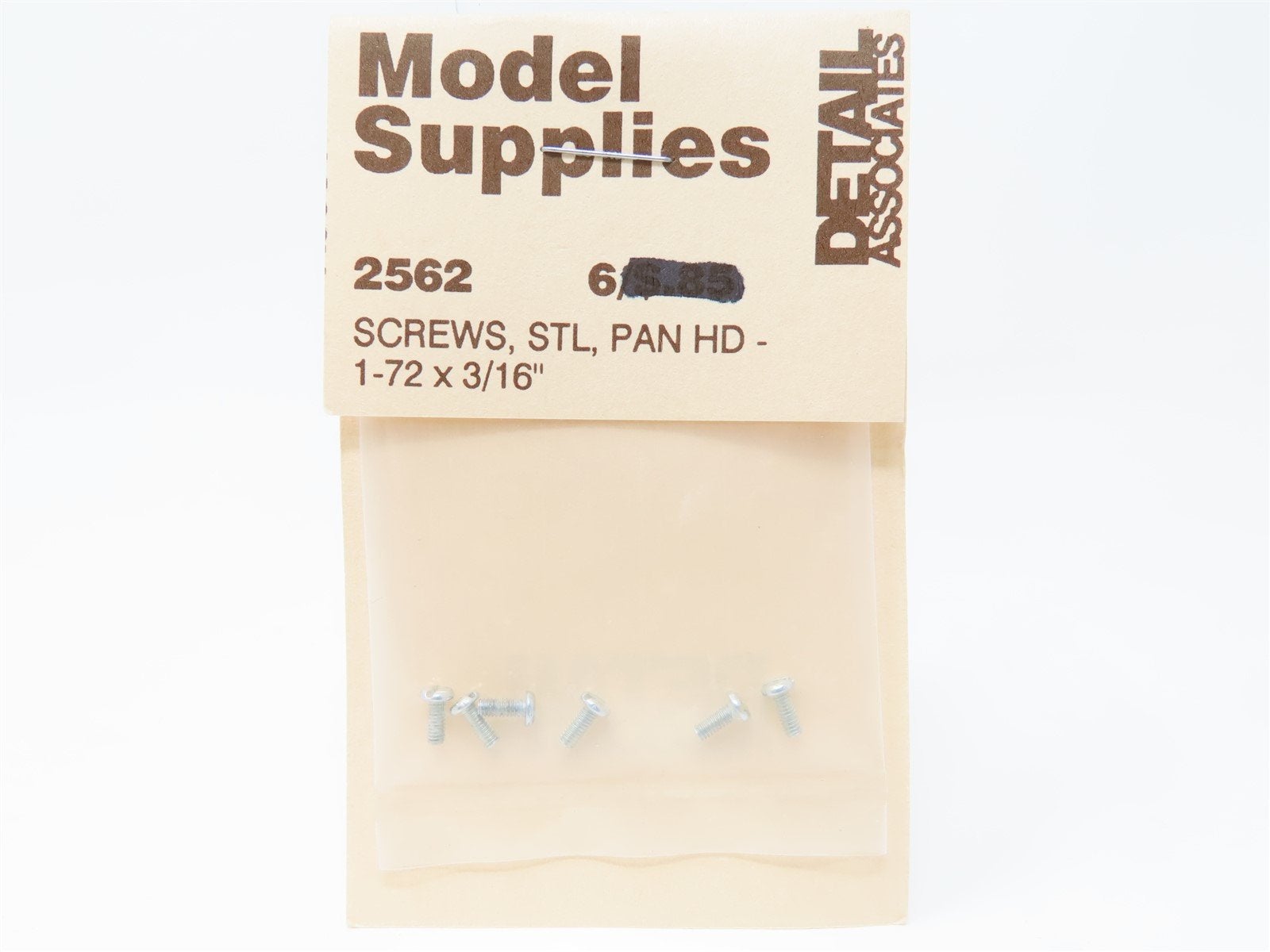 Detail Associates 2562 1-72 x 3/16 Pan Head Screws (Pack of 6)