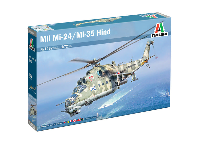 Italeri 1432 1:72 Mil Mi-24/Mi-35 Hind Combat Helicopter Plastic Model Kit