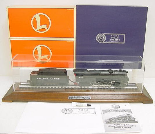 Lionel 6-18057 O Century Club S-2 Turbine Steam Locomotive #671 & Display Case LN/Box