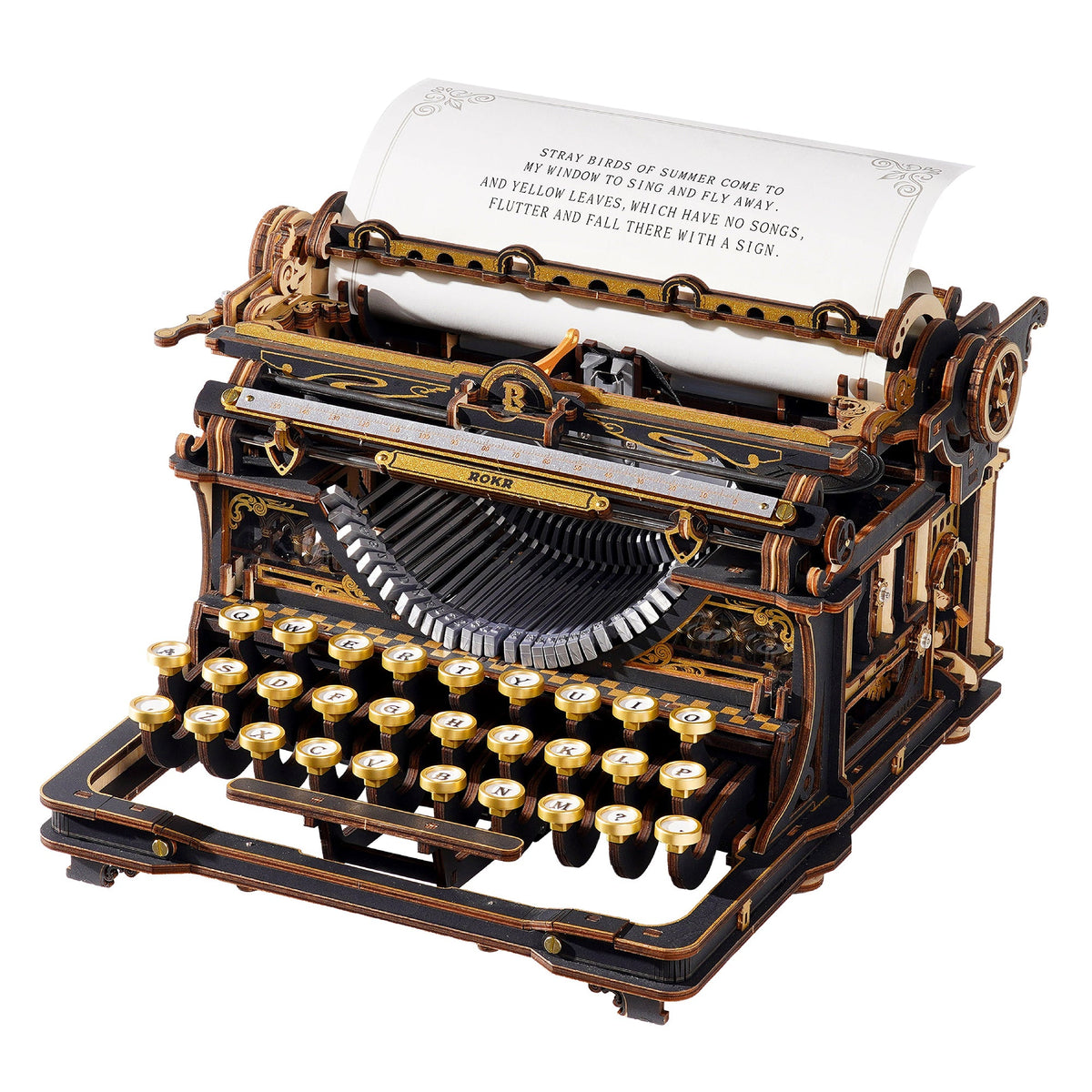 Robotime LK703B ROKR Classic Version Mechanical Typewriter Wooden 3D Puzzle