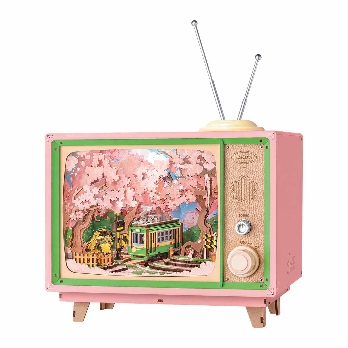 Robotime AMT02 Rolife Sakura Dreamy Tour DIY Music Box 3D Wooden Puzzle