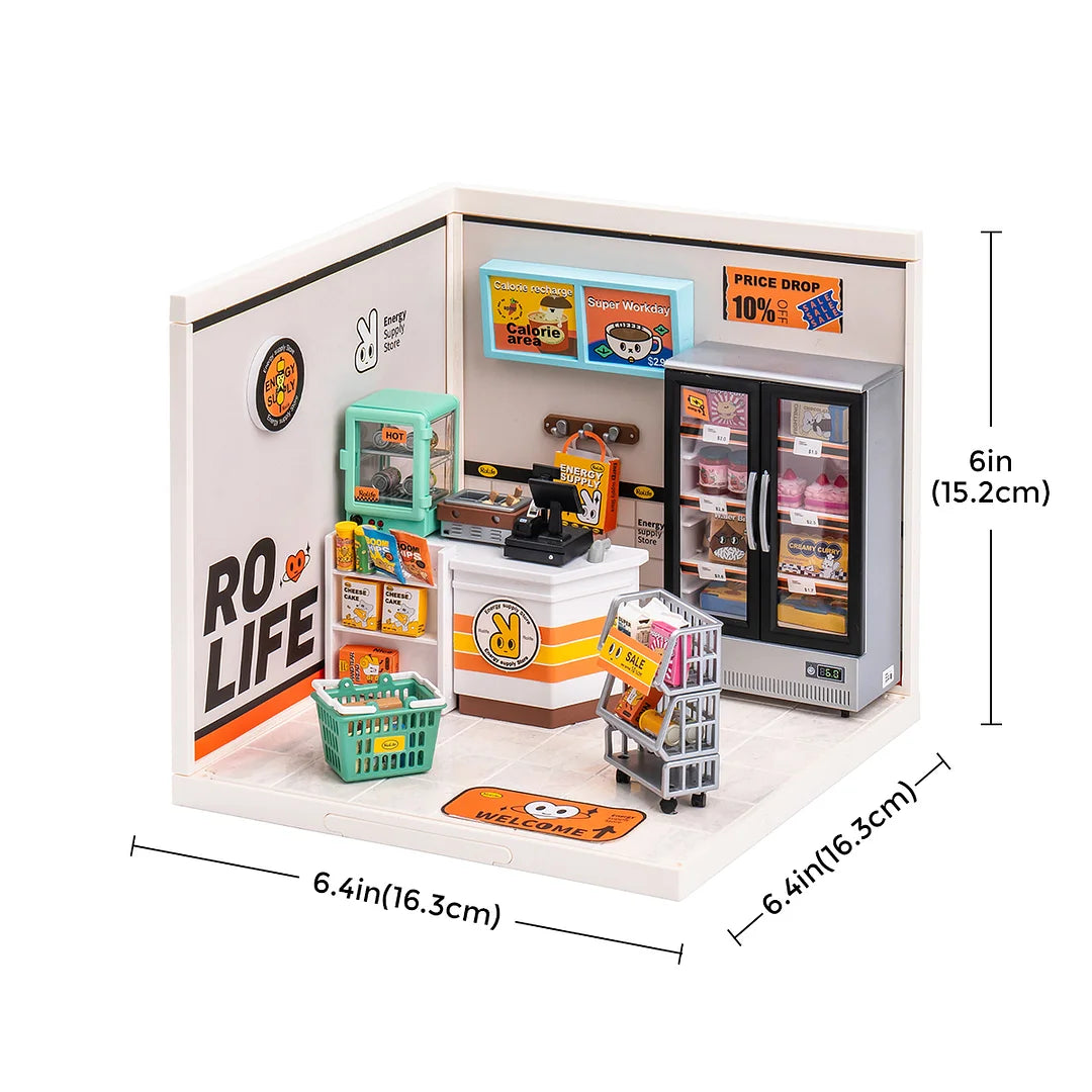 Robotime DW002 Energy Supply Store Plastic DIY Miniature House Kit