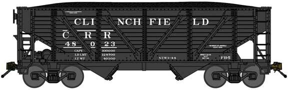 Bluford Shops 63141 N Clinchfield 2-Bay War Emergency Composite Hopper #48472