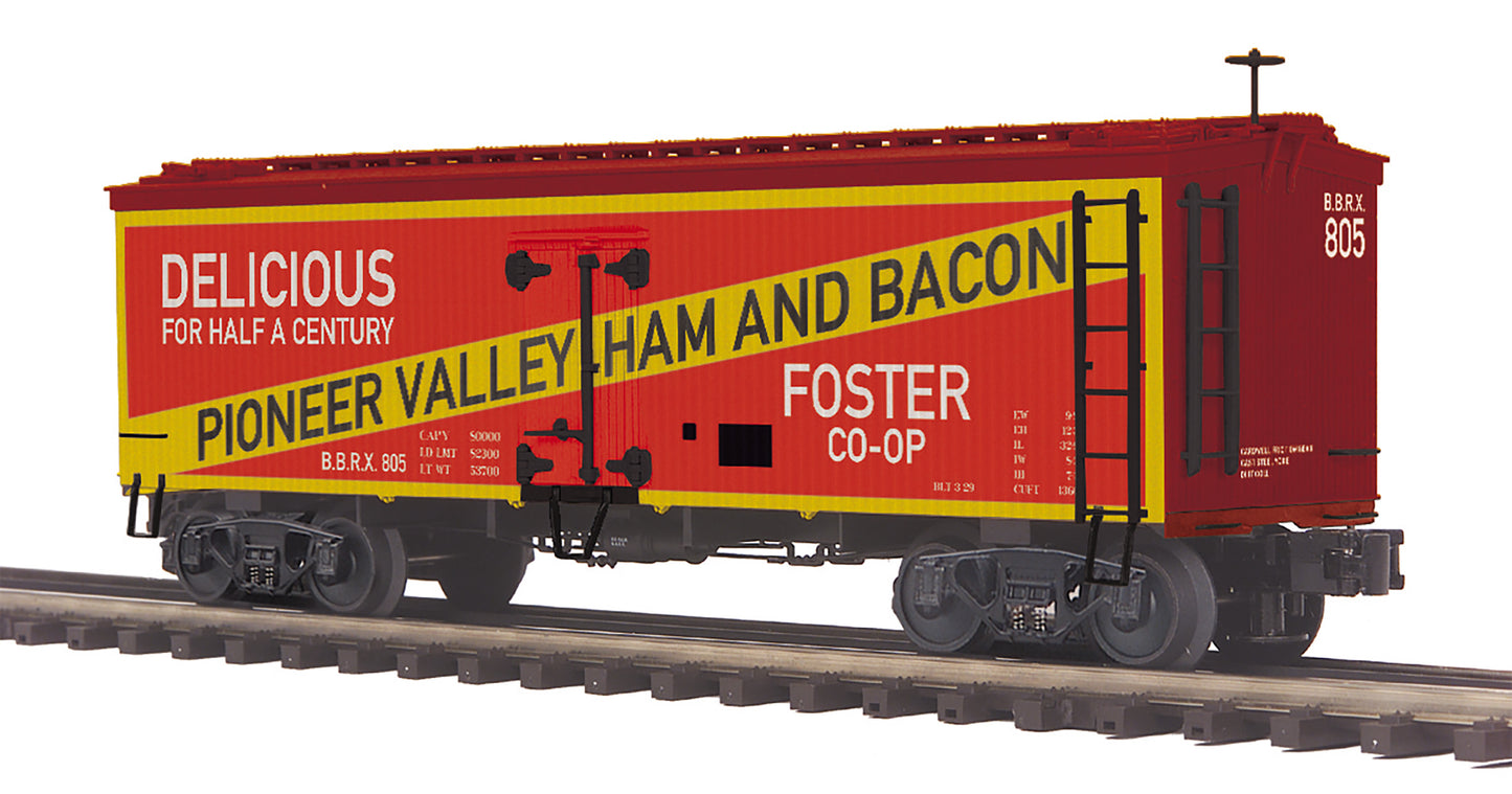 MTH 20-94621 O Pioneer Valley Ham 36' Woodsided Reefer Car #805