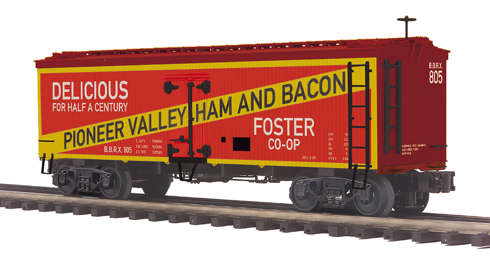MTH 20-94621 O Pioneer Valley Ham 36' Woodsided Reefer Car #805