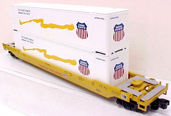 MTH 20-95007 O Gauge Union Pacific Husky Stack Car w/ Containers #2520028 LN/Box