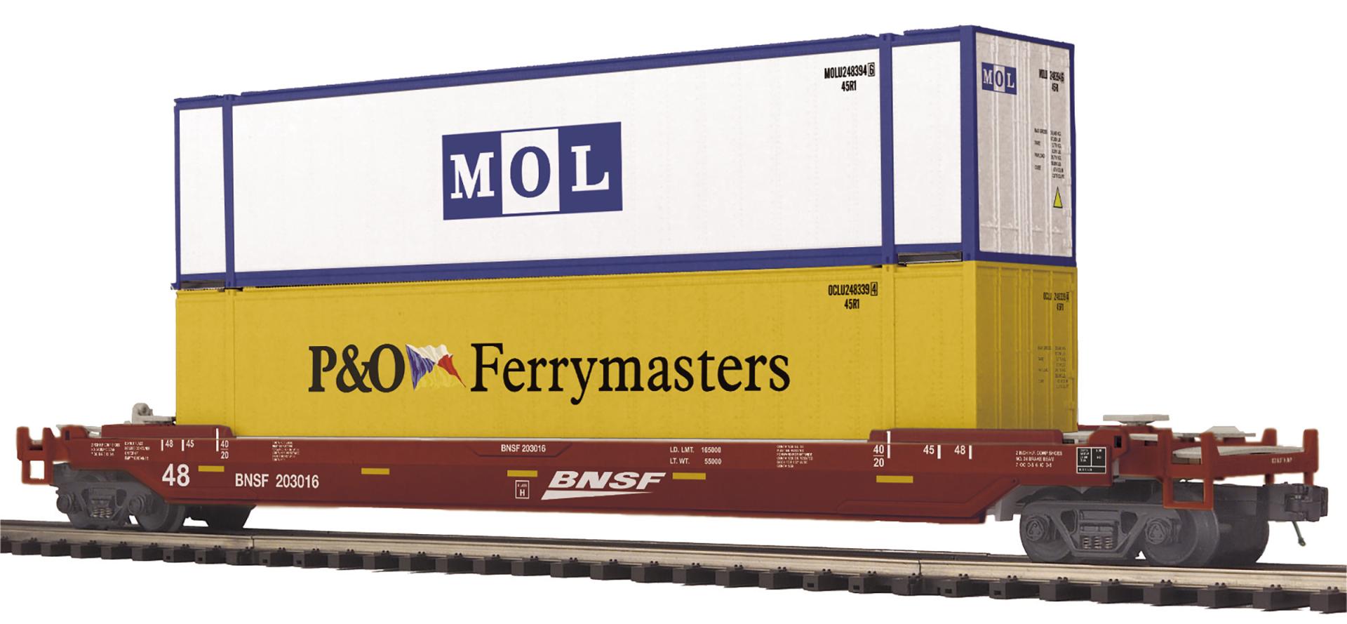 MTH 20-95782 O Burlington Northern Santa Fe Premier Husky Stack Car