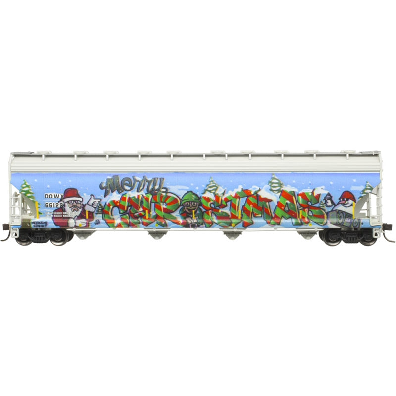 Atlas 20006330 HO DOWX ACF5800 Plastics Hopper with Christmas Graffiti #66122