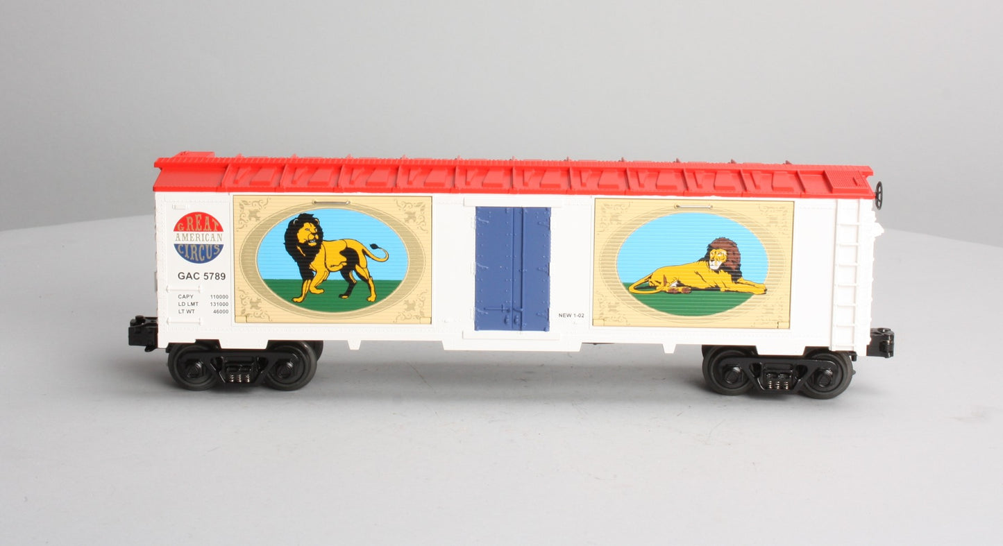 MTH 30-74059 40' Circus Window Box Car with Lions LN/Box