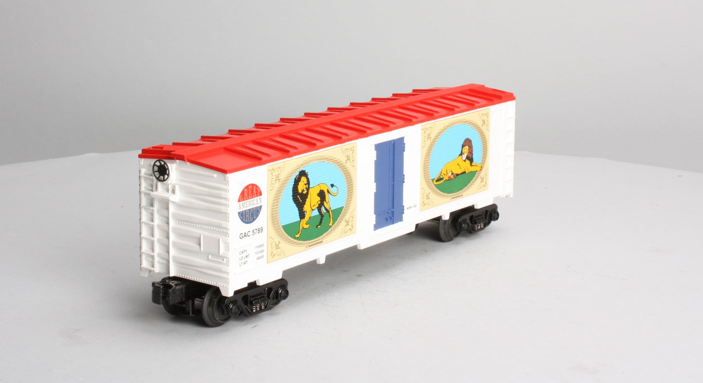 MTH 30-74059 40' Circus Window Box Car with Lions LN/Box